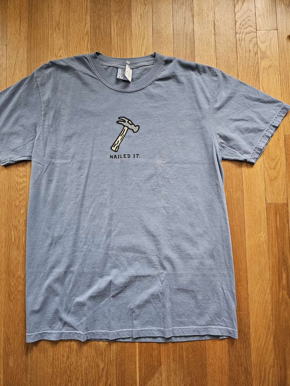 Nailed It Graphic Tee - Light Blue/Grey Men's T-Shirt